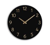 DUPLUSFUN Wall Clock 12inchs Simple Silent Wall Clocks with Solid Wood Pointer for Home Decoration Clock Battery Quality Quartz