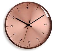 DUPLUSFUN Wall Clock Modern Style Solid wood wall Clock with HD Tempered Glass Cover Silent Non-Ticking Round Clock for Living Room Decor Quality Quartz