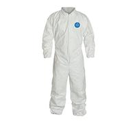 DuPont Tyvek 400 TY125S Protective Coverall, Disposable, Elastic Cuff, White, 3XL (Pack of 6)
