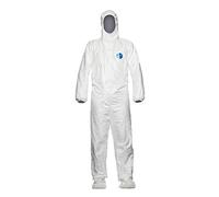 DuPont Tyvek 500 Labo Chemical Protection Clothing with Hood and Slip-Resistant Sole Category III, Type 5 and 6 White Size M