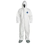 DuPont Tyvek 500 Xpert | Chemical Protective Clothing with Hood, Category III, Type 5-B and 6-B | Robust yet Lightweight | White | Size XL (PACK 1)