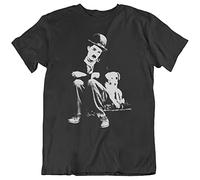 DuPu Charlie Chaplin Actor Funny Movie T-Shirt Unisex Adult Men Tee Gift Black(XX-Large)