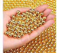 DUQGUHO 8mm Gold Beads for Jewelry Making Plastic Pearl Beads with Hole Gold Beads for Bracelets, Necklace, Key Chain 500Pcs