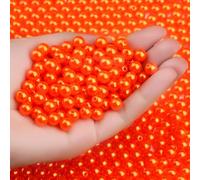 DUQGUHO 8mm Orange Beads for Jewelry Making Plastic Pearl Beads with Hole Orange Beads for Bracelets, Necklace, Key Chain 500Pcs