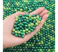 DUQGUHO 8mm St. Patrick's Day Beads for Jewelry Making, Green Beads Party Decoration Kit, Saint Patrick's Day Plastic Pearls for Crafts 500PCS