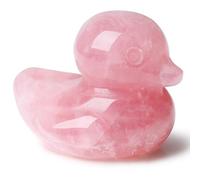 DUQGUHO Duck Figurine Statue Funny Deocr Gifts Pink Ducks Rose Quartz Crystals Stones Lucky Duck Collectible Birthday Gifts Desk Office Deocration 1PC