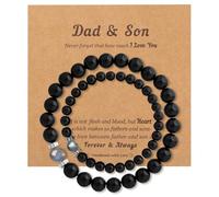 DUQGUHO Mommy and Me Bracelets Mothers Day Gifts for Mom from Daughter Son Matching Mother and Daughter Jewelry Mother Daughter Gift Back to School Bracelet 6/8 mm Mom Birthday Gifts, 8mm&6mm, no