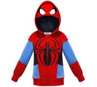 DUqi Boys' Spider-man Hooded Jacket 3~8 Years Old Children's Zip-up Hoodie Red Spider-Man 110