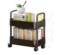 Duqulle 2-tier Storage Rack Wheels,Multi-Purpose Trolley Organizer Cart With Casters,Kitchen Storage Utility Cart With 4 Hooks,Rolling Storage Rack For Bedroom, Bathroom, Offices