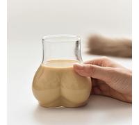 Duqulle 2pcs Body Shaped Glass Cups,Funny Butt Shape Beer Glasses, Ass Cocktail Glass,Clear Juice Tea Coffee Cup Whiskey Cups Creative Butt Cup for Home Bar,450ml