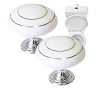 Duqulle 2Pcs Round Toilet Flush Button,Lovely Toilet Press Tool,Colorful Replacement for Toilet Tank Button Aid,Vintage Round Shaped Drawer Knobs Cabinet Drawer Pulls Accessories