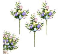 Duqulle 3Pcs Artificial Easter Egg Tree Branches, Easter Vase Filler, E-aster Eggs Flower Picks, E-aster Decorations Indoor, Spring Home Decorations For Vase Bouquet, Craft, Table Centerpiece, Party