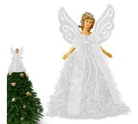 Duqulle Angel Christmas Tree Topper,Angel Treetop Figurine With Wings,Exquisite Angel Tree Topper Christmas Decoration,Angel Pendant Doll Christmas Decoration,20cm Tall