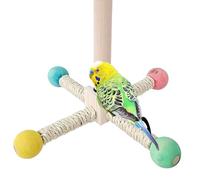 Duqulle Bird Perch Toy, Rotating Wooden Cage Perch Stand, Rotating Stand Interactive Chewer for Lovebird Cockatiel Canary Parakeet Pet Conure Pigeon