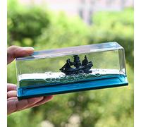 Duqulle Cruise Ship Fluid Drift Bottle,Cruise Ship Model Decoration,Acrylic Unsinkable Cruise Ship Model Fluid Desk Decoration,The Cruise Ship That Never Sinks Decoration Nautical Ornaments