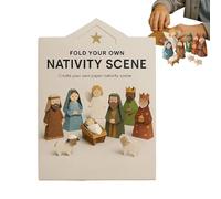 Duqulle DIYs Paper Nativity Scene Set For Kids, Christmas Papers Nativity Set With Jesus Angel And Animal, Handmade Paper Craft Kit, Christmas Papers Decoration For Friends Beginners