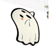 Duqulle Halloween Bath Rugs, Halloween Ghost Rug, Cartoon Ghosts Outdoor Mats For Front Door, Ghost Door Mats, Non-Slip Rubber Backing Doorway Rugs For Decoration, Welcome Carpet