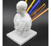 Duqulle Julius Caesar Desk Pen Holder | Ides Of March Pen And Pencil Holder | Resin Julius Caesar Bust Statue Pen Storage Holder | Creative Desk Organizers Marker Holder Offices Desk Accessory
