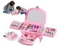 Duqulle Kids Makeup Set - Little Girls Makeup Set - Washable Safe Natural Cosmetics for 3-12 Years Old Teens Beginner School Role-play Pretend Game Stage Theater