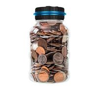 Duqulle Money Counting Bank - Money Counter Jar Paper Money And Coin Counter Bank,1.8L Clear Large Coin Counter Jar For Teens With LCD Screen, Holds Over 800