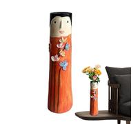 Duqulle Spring Family Bud Vases | Resin Bohemian Family Vases | Cute Hand Painted Character Vase | Spring Family Vases For Home Decor Living Room Personalized Decor
