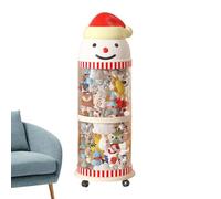 Duqulle Stuffed Animal Storage Tube, Snowman Shaped Transparent Stuffed Toy Storage Tube With Wheels, Cute Soft Toy Organizer Bin Display, Stackable Soft Toys Holder Basket For For Bedroom Nursery