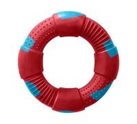 DUR Large Ring Dog Tug Toy, Red/Blue, Blackberry Scent, Durable Recycled Rubber - Interactive and Near Indestructible Dog Chew Toy for Boredom, Teeth Cleaning, Puppy Teething & Playtime, 16cm