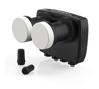 DUR-line 6° Monoblock Twin LNB - Astra 19.2°E + Hotbird 13°E - 2 participants & 2 satellites (MB6-TW) - Double LNC with integrated DiSEqC - Full HD, 4K, 8K, 3D - Weatherproof + mobile phone shielding