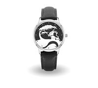 DUR Watch Compass or "Coast" with Beach Sand or Lava Sand, Waterproof Stainless Steel Watch with Sapphire Glass, Leather or Stainless Steel Bracelet for Men and Women, Klein, 36 mm Durchmesser