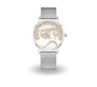 DUR Watch Compass or "Coast" with Beach Sand or Lava Sand, Waterproof Stainless Steel Watch with Sapphire Glass, Leather or Stainless Steel Bracelet for Men and Women, Klein, 36 mm Durchmesser