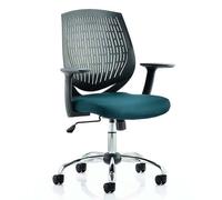 dura black back office chair with maringa teal seat