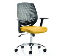 dura black back office chair with senna yellow seat