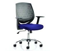 dura black back office chair with stevia blue seat