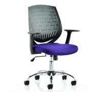 dura black back office chair with tansy purple seat