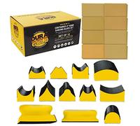Dura-Gold 12-Piece Contoured Profile 4" Hand Sanding Block Set with 40 Sheet Hook & Loop Sandpaper Kit - Interchangeable Assorted Convex & Concave Shapes - Sand Wood Woodworking Furniture, Auto Paint