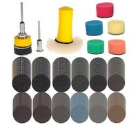 Dura-Gold 191-Piece 1" Micro Sanding & Polishing Set - Includes 180 Sandpaper Discs, 12 Grits From 60 to 10,000, Polishing Pads, Backing Plate - Use Drills, Air Grinders, Rotary Tools - Auto Detailing