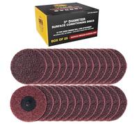 Dura-Gold 3" Diameter Surface Conditioning Discs Maroon Medium Sanding Grit (Box of 25) - R-Type Quick Change Roll Lock Connection