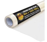 Dura-Gold Crash Wrap Film, 36-inch x 100-foot Roll, Clear Plastic Protector, Self-Adhesive Plastic for Auto Collision, Weather, Dust Protection, Broken Windows Windshields