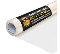 Dura-Gold Crash Wrap Film, 36-inch x 200-foot Roll, Clear Plastic Protector, Self-Adhesive Plastic for Auto Collision, Weather, Dust Protection, Broken Windows Windshields