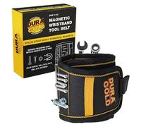Dura-Gold Magnetic Wristband Tool Belt - Nylon Wrist Strap, Powerful Magnets for Holding Fasteners, Screws, Nails, Nuts, Bolts, Drill Bits - Mechanic, Construction, DIY Gadget, Birthday Gift Men, Dads