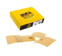Dura-Gold Premium 1/4 Sheet Gold Sandpaper Sheets, 220 Grit (Box of 25) - 4.5" x 5.5" Size Hook & Loop Backing, Wood Furniture Woodworking, Auto Paint - for Palm Sanders, Clip-On, Hand Sanding Blocks