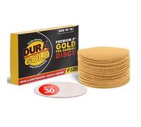 Dura-Gold Premium 2" Gold Hook & Loop Sanding Discs - 320 Grit (Box of 30) - High-Performance Extra Coarse Cut Abrasive Sandpaper Discs - for DA Sanders Drill, Sand Automotive Paint, Woodworking Wood