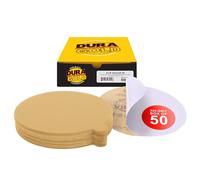 Dura-Gold - Premium - 320 Grit 6" Gold PSA Self Adhesive Stickyback Sanding Discs for DA Sanders - Box of 50 Sandpaper Finishing Discs for Automotive and Woodworking