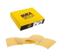 Dura-Gold - Premium - 320 Grit Gold - 1/4 Sheet Hook & Loop or Clip On Sandpaper 5.5" x 4.5" - For Automotive & Wookworking Palm Sanders - Box of 25