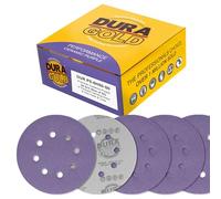 Dura-Gold Premium 80 Grit 5" Purple Film Ceramic Sanding Discs, 8-Hole Pattern, Box of 50 - Dustless Hook & Loop Backing Sandpaper for DA & Random Orbital Sanders - Sand Auto Paint, Wood, Woodworking