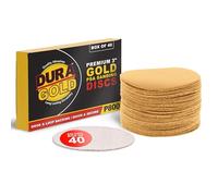 Dura-Gold - Premium - 800 Grit 3" Gold Hook & Loop Sanding Discs for DA Sanders - Box of 40 Sandpaper Finishing Discs for Automotive and Woodworking