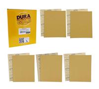 Dura-Gold Premium 9" x 11" Gold Sandpaper, 2 Each 80, 120, 150, 220, 320 Grit Sanding Sheets, 10 Total - Wood Woodworking, Automotive, Cut Use 1/4, 1/3, 1/2 Sheet Finishing Sanders, Hand Sanding Block