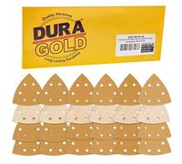 Dura-Gold Premium Triangle Mouse Sanding Sheets Variety Pack - 60, 80, 120, 180, 240, 320 Grit (4 Each, 24 Total), 6 Hole Pattern Hook & Loop Triangular Shaped Sander Discs, Aluminum Oxide Sandpaper