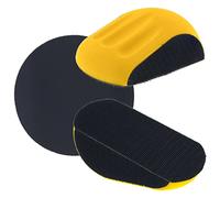 Dura-Gold Pro Series 6" Mouse-Shaped Hand Sanding Block Pad for Hook & Loop and PSA 6" DA Sanding Discs, 2 Pack - 2-Way Adapter Pad to Use PSA Sandpaper - Automotive Car Sand Woodworking Furniture