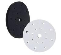 Dura-Gold Pro Series 6" x 10mm Soft Density Interface Pad, 2 Pack - Coated, 240 Grit, 17 Hole Pattern, Compatible with Vacuum Sander, Polisher, Wood & Metal Working